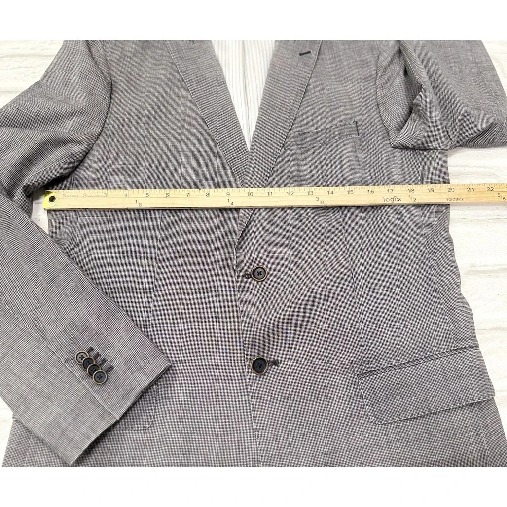Vtg Banana Republic Heritage 100% Wool Sport Coat Blazer Textured Gray 40L Retro